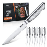Huusk 8-piece steak knives full view for elevated dining and easy hosting.