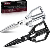 Huusk kitchen shears set with silver and black handles for versatile cooking.