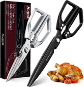 Huusk kitchen shears in silver finish for versatile meal prep.