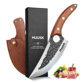 Huusk Viking Knife blade close-up showing sharp edge and rust-resistant finish