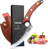 Huusk Viking Knife hand-forged blade close-up for precise cutting