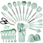 Hvygss 28-piece utensil set overview showing versatile tools for daily cooking tasks