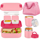 HWONMTE large bento box with soup thermo keeps meals organized for busy days