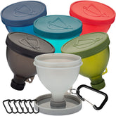 Hydra Cup ProStand funnel set on a stand for hands-free filling