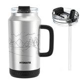Hydraful 64oz tumbler with handle and straw, ideal for on-the-go hydration.