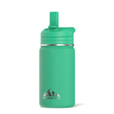 Hydrapeak mini 14oz bottle with straw lid in jade for on-the-go hydration.