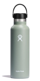 Hydro Flask 21oz Agave Green bottle front view showing color and durability.