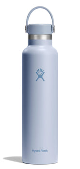 Hydro Flask 24 oz Surf Blue bottle front view highlighting durable stainless steel