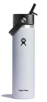 Hydro Flask 24oz wide-mouth white with Flex Straw Cap ideal for on-the-go hydration