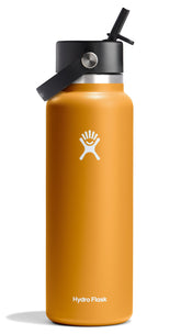 Hydro Flask 40 oz with Flex Straw Cap closeup showing leakproof design for travel