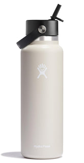 Hydro Flask 40oz wide-mouth with Flex Straw Cap for easy one-hand sipping.