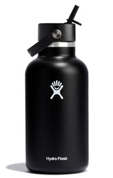 Hydro Flask 64oz wide-mouth black bottle for all-day hydration.