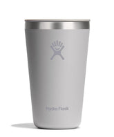 Hydro Flask All Around Tumbler with press-in lid in Birch Gray keeps drinks secure.