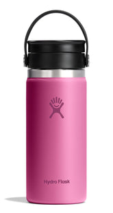 Hydro Flask Flex Sip coffee tumbler in reef pink with leakproof lid for on-the-go hot drinks.