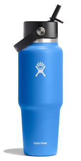 Hydro Flask Travel Bottle 32oz Cascade Blue, ideal for on-the-go cooling and sipping.