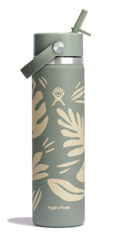 Hydro Flask wide-mouth bottle in Botanical Bliss Agave with secure seal for on-the-go hydration