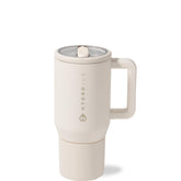 HydroJug Kids 20oz cream bottle front view with flip straw for easy hydration at school.