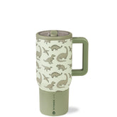 HydroJug Kids 20oz bottle with flip straw demonstrates a leak-proof design ideal for backpacks.