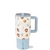 HydroJug Kids 20oz insulated flip straw keeps drinks icy for hours.