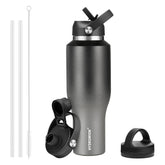 HYDROWION slim 40oz bottle outline fits cup holders for on the go hydration