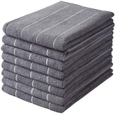 HYER KITCHEN microfiber towels with stripe grey design, 26x18 inches for quick drying.