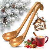 HYQO wooden ladle for soup in 10.8x2.8 inch size for precise portions
