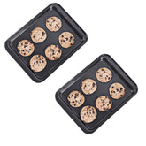 HYTK small baking sheet with outer size 9.45 x 7.09 inches for compact toaster ovens.