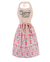 HYVOROS Cute Floral Apron with pink pocket keeps clothes clean while cooking.