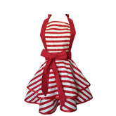 Hyzrz red retro apron, front view, ideal for daily cooking.