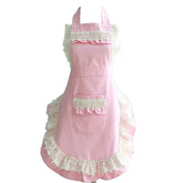 Hyzrz Lovely Home Work apron front view in pink with protective front panel.