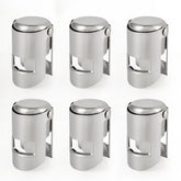 I-MART Prosecco stopper in silver seals the bottle and preserves fizz.