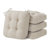 IASEAHK memory foam chair cushions, beige, front view for enhanced dining comfort.