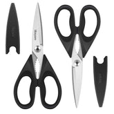 iBayam black kitchen scissors with heavy-duty blade for versatile cutting.