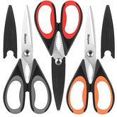 iBayam 3-Pack kitchen scissors blades open for versatile cutting tasks in busy kitchens