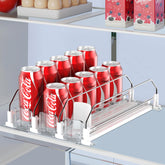 IBORING Drink Organizer for Fridge front view shows three-row capacity for easy access