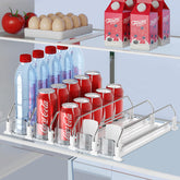 IBORING fridge drink organizer front view with 5-row capacity for 25 cans