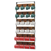 IBUYKE mug rack wall assembly showcases a space-saving setup for kitchen walls