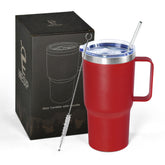 Icesip 20 oz tumbler with handle and lid keeps beverages hot or cold on the go