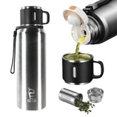 Icesip 27oz stainless steel bottle with cup keeps drinks hot or cold on the go.