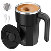 ICOECO self-stirring mug in cream, front view for office use