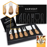 ICOSA Living Harvest cheese knives blades detail full tang strength for precise slicing.