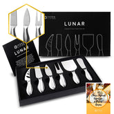 ICOSA Living Lunar cheese knife set packaging box, premium gifting appeal.