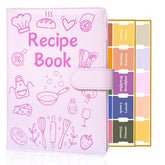 IdeaMarlle recipe book pink cover offers stylish organization for family recipes.