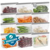 IDEATECH dishwasher-safe stand-up bags for organized fridge storage
