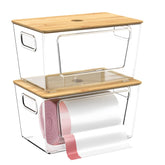 iEGrow trash bag holder front view shows stackable design for space-saving storage.
