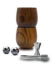 IENGEBH wooden whiskey glasses 2-pack on display, perfect for gifting.