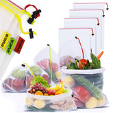 iFUMOR 15-pack bags with drawstrings for quick, organized produce storage.