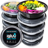 Igluu meal prep container with airtight lid showing freshness and portability.