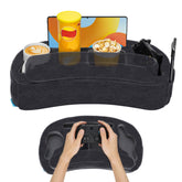 IGOHEALS couch cup holder gray pillow provides stable spill protection on sofas.