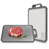 IGOYE titanium cutting board top view, durable meat prep surface for clean, precise cuts.